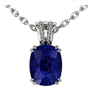 1.5Ct Cushion Cut Sapphire Pendant 1 2