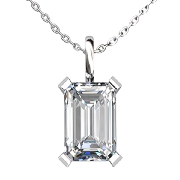 2Ct Emerald Cut Diamond Pendant 6