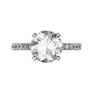 3.5Ct Diamond Ring with Diamond Set Claws and Band w