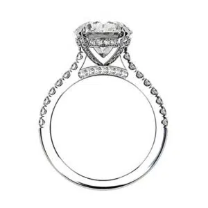 3.5Ct Diamond Ring with Diamond Set Claws and Band w2