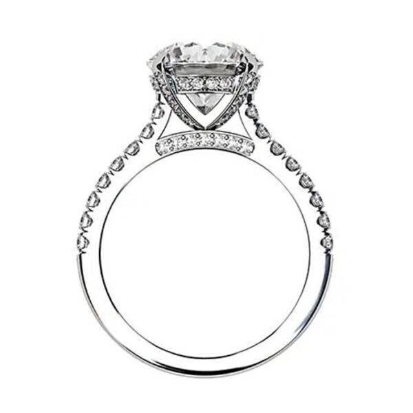 3.5Ct Diamond Ring with Diamond Set Claws and Band w2