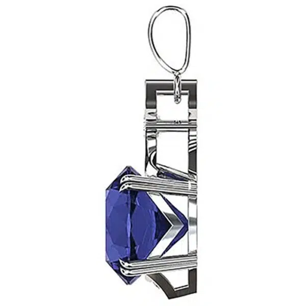 3Ct Cornflower Blue Sapphire Pendant with a Diamond Star