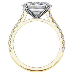 3Ct Oval Diamond Ring Set in Yellow Gold 5