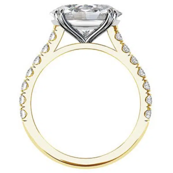 3Ct Oval Diamond Ring Set in Yellow Gold 5