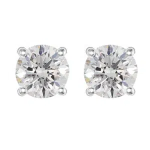 4 claw round diamond studs