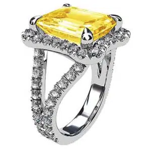 5 Ct Yellow Sapphire And Diamond Ring5