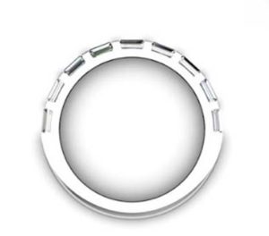 Baguette End Set Diamond Wedding Band 3