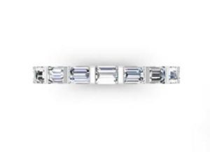 Baguette End Set Diamond Wedding Band 4