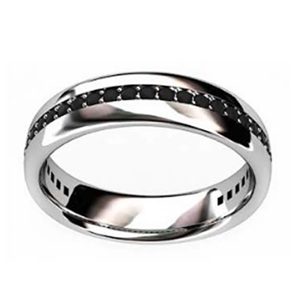 Bead Set Mens Black Diamond Wedding Ring3