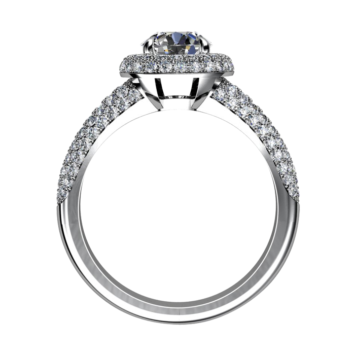 Hand Forged Micro Pave Set Diamond Engagement Ring (1/2 ct. t.w.) | 25karats