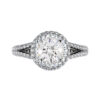 Brilliant Cut Diamond Micro Pave Set Halo Engagement Ring white copy