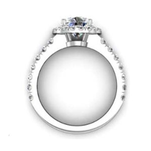 Brilliant Cut Diamond Square Halo Engagement Ring