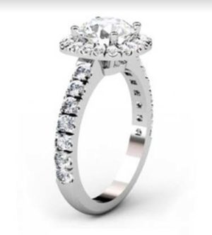 Brilliant Cut Diamond Square Halo Engagement Ring 4 2