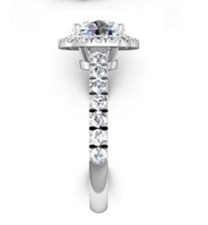 Brilliant Cut Diamond Square Halo Engagement Ring 5 2