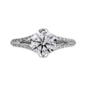 Brilliant Cut Round Diamond Engagement Ring with Split Shank 5