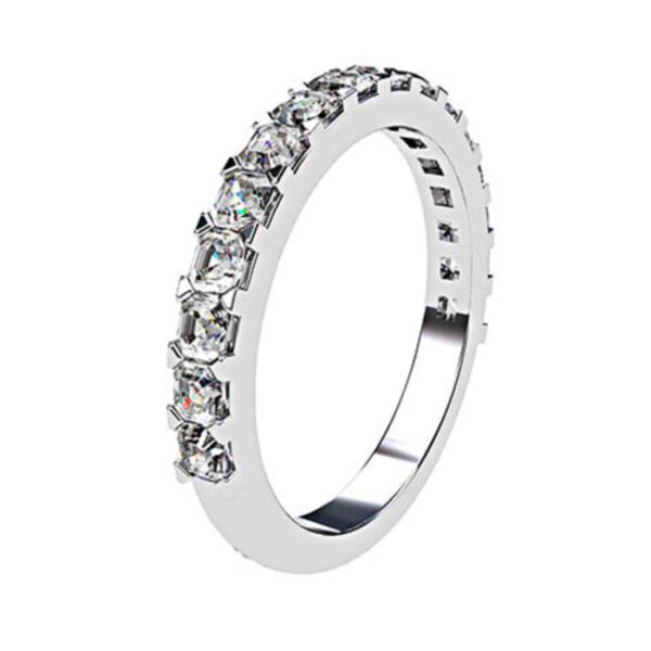 Carre Cut Diamond Half Eternity Band white