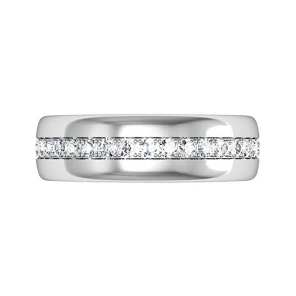 Center Line Pave Set Wedding Ring