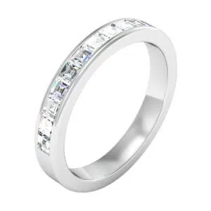 Channel Set Carre Cut Diamond Ring white 1