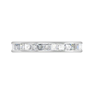 Channel Set Carre Cut Diamond Ring white 4