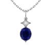 Blue Sapphire Pendant with a Diamond Star