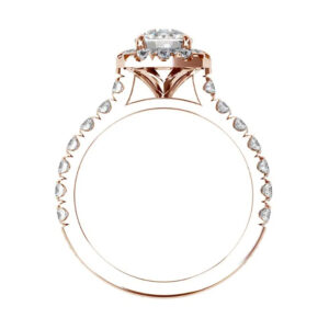 Clasic Oval and Diamond Solitaire Set in Rose Gold rose 2