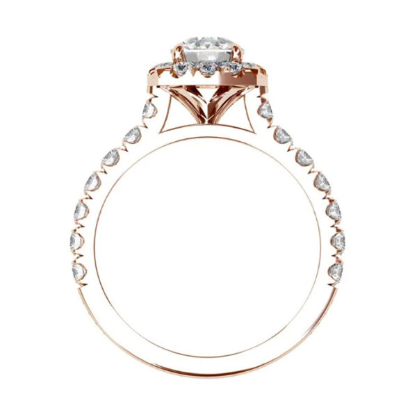 Clasic Oval and Diamond Solitaire Set in Rose Gold rose 2