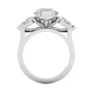 Classic Design Pear Shaped Three Stone Diamond Engagement Ring white 3