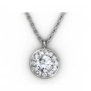 Classic Pave Set Halo Pendant 1 1