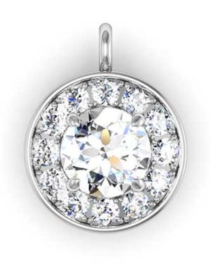 Classic Pave Set Halo Pendant 2 2