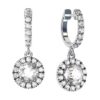 Clip on Round Brilliant Cut Diamond Earrings 1 2