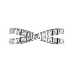 Cross over carre cut diamond ring 2