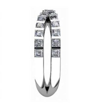 Cross over carre cut diamond ring 5