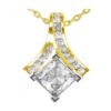 Crossover Princess Cut Diamond Pendant 1 1