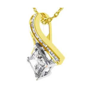 Crossover Princess Cut Diamond Pendant 4