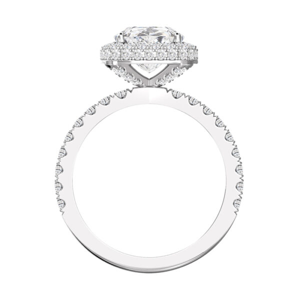 Ct Cushion Cut Diamond Halo Engagement Ring white 3