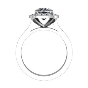 Cushion Cut Diamond Bezel Set Halo Engagement Ring 3