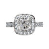 Cushion Cut Diamond Bezel Set Halo Engagement Ring copy