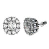 Cushion Cut Diamond Cluster Stud Earrings