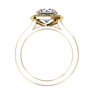 Cushion Cut Diamond Halo Engagement Ring in Yellow Gold Finish yellow 3