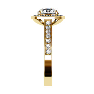 Cushion Cut Diamond Halo Engagement Ring in Yellow Gold Finish yellow 4