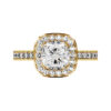 Cushion Cut Diamond Halo Engagement Ring in Yellow Gold copy