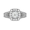 Cushion Cut Diamond Halo Ring with Split Band white copy