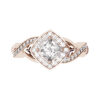 Cushion Cut Diamond Halo Rose Gold Engagement Ring with Infinity Band rose