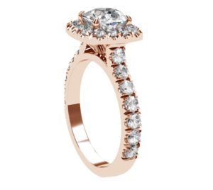 Cushion Cut Diamond Rose Gold Halo Engagement Ring 4 2