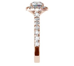 Cushion Cut Diamond Rose Gold Halo Engagement Ring 5 2