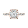 Cushion Cut Diamond Rose Gold Halo Engagement Ring rose copy