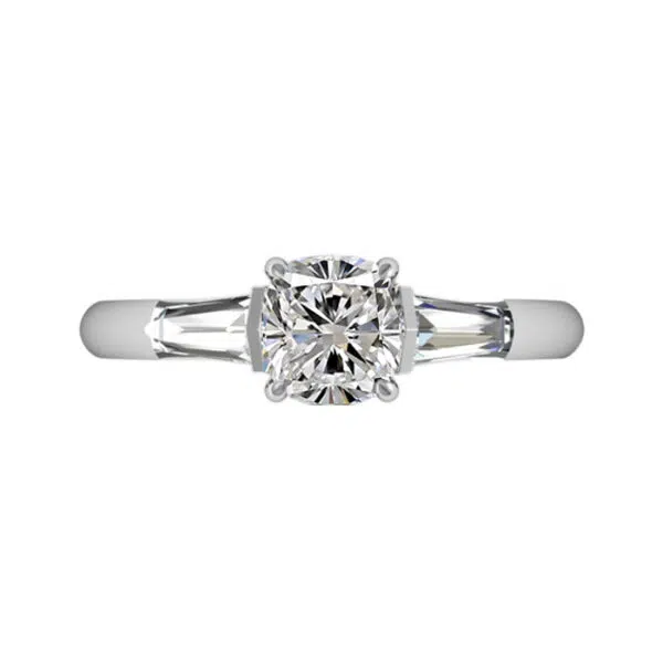 Cushion Cut Diamond Three Stone Engagement Ring 5