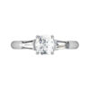 Cushion Cut Diamond Three Stone Engagement Ring w