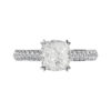 Cushion Cut Micro Pave Diamond Engagement Ring with Diamond Encrusted Basket white copy