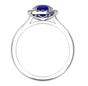 Cushion Cut Sapphire Halo Engagement Ring 3 1 2